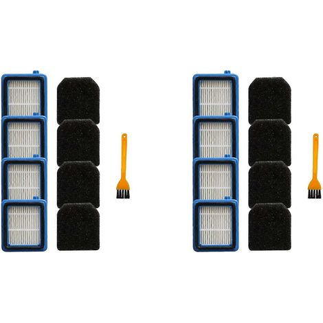 Lot de 8 filtres HEPA fins pour aspirateurs Well Q6 / Q7 / Q8 / WQ61 / WQ71 / WQ81 (1/5)
