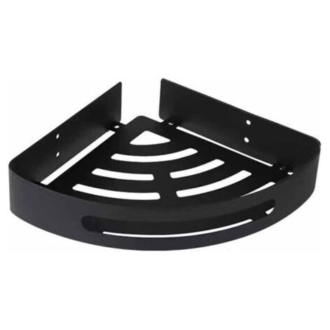 Étagère de douche grand angle, étagère triangulaire en acier inoxydable 304, étagère de rangement pour salle de bain, étagère d'angle murale, panier d'angle (noir)