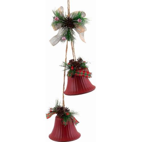 Boule de Noël rouge multicolore en métal, plastique et fibre, 14 x 9 x 47 cm (1/4)