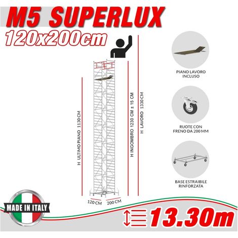 Trabattello M5 SUPERLUX Altezza lavoro 13,30 metri