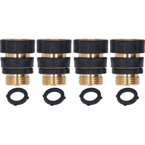 Lot de 4 adaptateurs pour tuyaux de jardin avec joints en caoutchouc - Connexion rapide brass 3/4 pouce - ManoMano (1/5)
