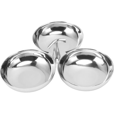 Assiette à goûter en acier inoxydable 304, durable et facile à nettoyer, 3 en 1, idéale pour les fruits, les noix et les bonbons (type 1). (1/5)