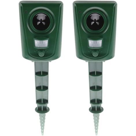 Répulsif ultrasonique pour chats (x2), répulsif ultrasonique pour animaux domestiques (pigeons, oiseaux, chiens, souris, renards) (1/5)