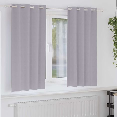 Verdunkelungs-Vorhänge mit Ringen 2 pcs Metallic Grau