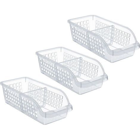 3 Pièces Organiseur de Réfrigérateur Avec un Séparateur – Organiseur Transparent, Conteneur de Rangement Pour Cuisine, Réfrigérateur et Autres Organisateurs (1/5)