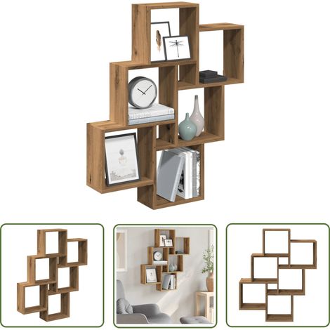 vidaXL Étagère murale sous forme de cube chêne artisanal 78x15x93 cm (1/5)