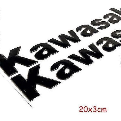 Emblème 3D autocollant réfléchissant souple pour moto Kawasaki Z1000 (20 x 3 cm) - Noir