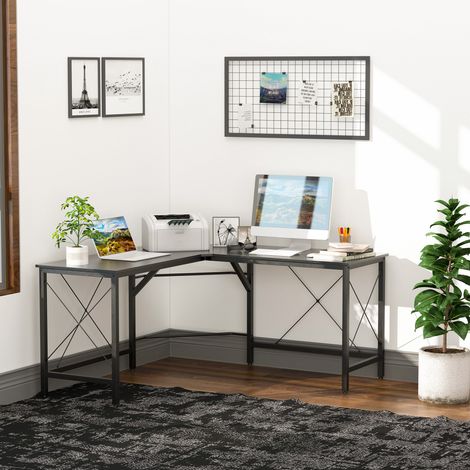 Computertisch Schreibtisch L-Form Eckschreibtisch Winkelschreibtisch MDF Schwarz 150 x 150 x 76 cm