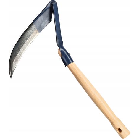 KADAX Sense mit Holzgriff, Waldsense aus Metall, Sensensichel, 50x31 cm