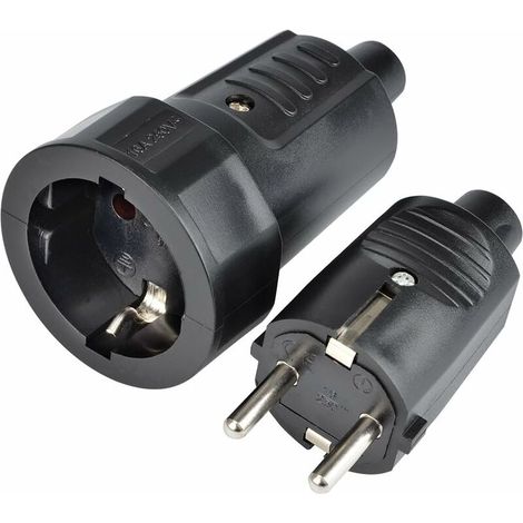 Lot de 2 Fiches Prise Femelle 250V Incassable et Stable Prise Double Jeu de Fiches Mâle et Femelle(1 pcs) (1/5)