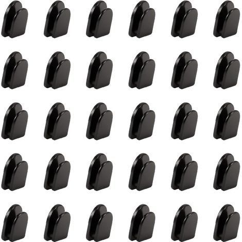 Juego de 30 ganchos adhesivos invisibles negros - Ganchos autoadhesivos de pared para toallas, ropa, llaves del coche - Ideales para baño, cocina, dormitorio, garaje