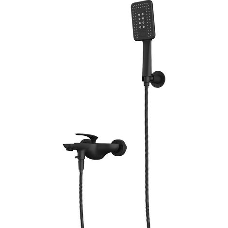 doporro Robinet de douche ou de baignoire mitigeur mélangeur robinetterie design noir mat (1/5)