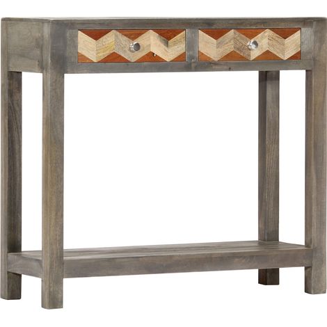 Konsolentisch Grau 86x30x76 cm Massivholz Mango
