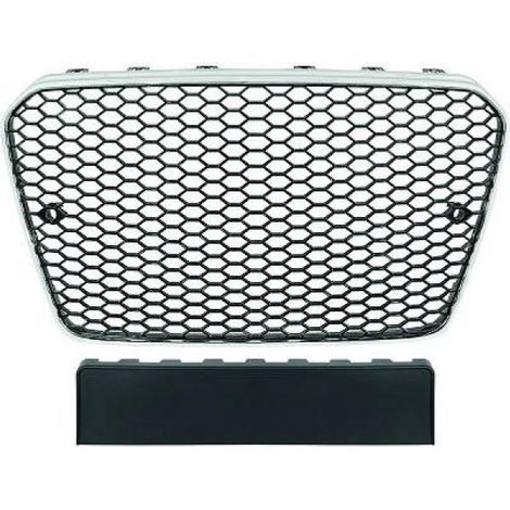 Grille de Calandre pour Audi A5 B8 de 2012 a 2016 Chrome Noir ABS PDC-37405663 (1/2)