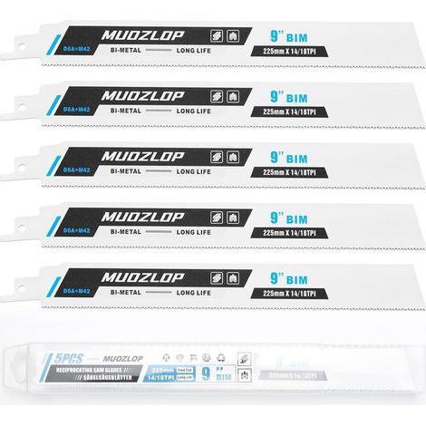 Säbelsägeblätter 225mm 14/18TPI Metall Set 5er 14 18TPI 225mm 5 (1/5)