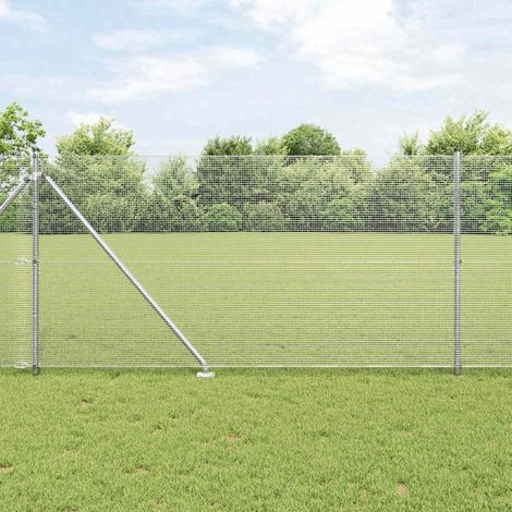 Zaunpfosten Silber 10 x 1,4 m (12 x 12 mm Maschen) Stahl