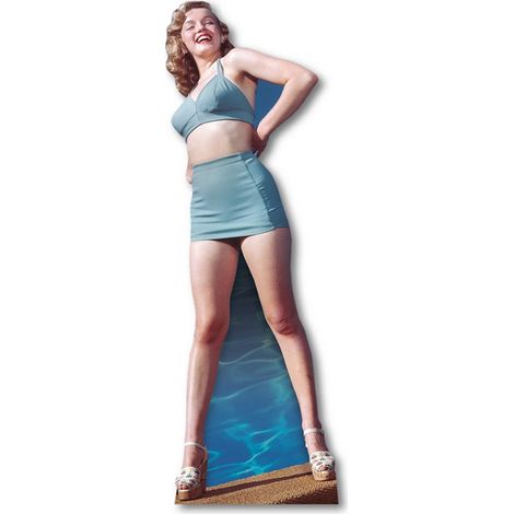 Figurine en carton Marilyn Monroe bikini bleu vintage 170 cm (1/4)