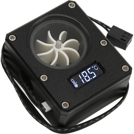 Compteur de débit d'eau pour PC, 12 V, petite interface 3 broches, filetage G1/4, durable, en acrylique, antirouille, pour PC (1/4)