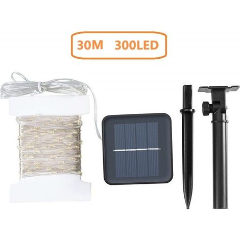30M 300 LED Solar Lichterkette Kupferdraht Outdoor Lichterkette Wasserdicht Gartendekoration Weihnachtsgirlande Lichter, Bunt MUMU (1/4)