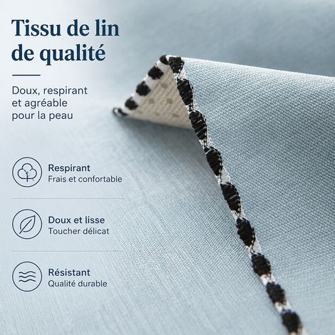 Coussin avec garnissage 45x45 cm en velours côtelé bleu aqua bordure noir et blanc 45 réf 1459 45 × 30 × 10 cm 1 kg – Livraison gratuite