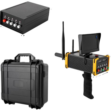Detector de metales, alcance de 990 metros, diseño ligero, color negro. (1/2)