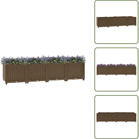 Lit surélevé 160x40x38 cm Polypropylène - Jardinière - Bac De Culture - Planter - Pots De Fleurs - Décoration Extérieure (1/5)