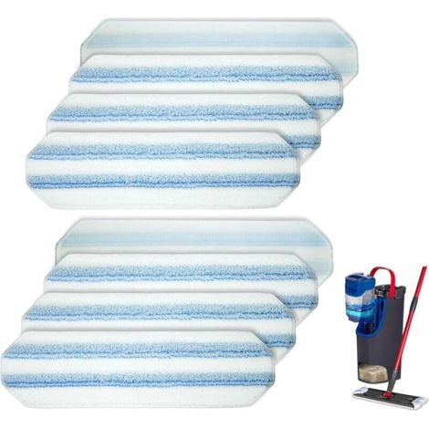 Pack de 8 lingettes microfibre lavables pour bois dur, carrelage, vinyle, marbre – Absorption supérieure – Compatible balai Vileda H2prO (1/4)