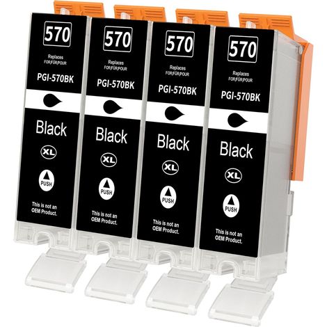 570 XL Cartouche d'encre Compatibles pour Canon 570 PGI-570 PGBK Noir (1/5)