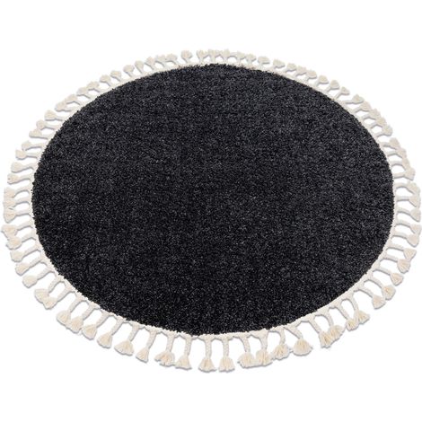 Tappeto BERBER 9000 cerchio grigio Frange berbero marocchino shaggy grey rotondo 120 cm
