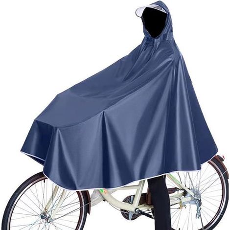 Poncho impermeabile per bicicletta, poncho antivento per la pioggia, giacca antipioggia con cappuccio per bicicletta, mountain bike e e-bike (1/4)