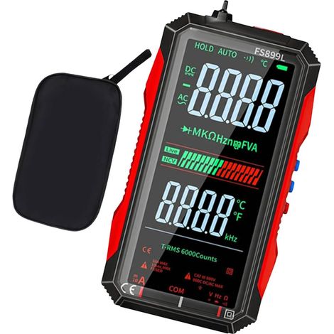 Multimètre numérique à écran couleur FS899L avec grand écran rétroéclairé USB C rechargeable pour les tests électriques (1/5)