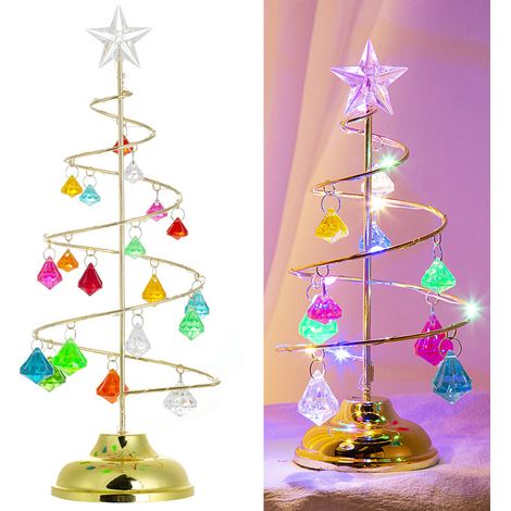 Fuleadture Crystal star for Christmas tree decoration, festival, table lamp, LED-lit artificial tree for home, bedroom (1/4)