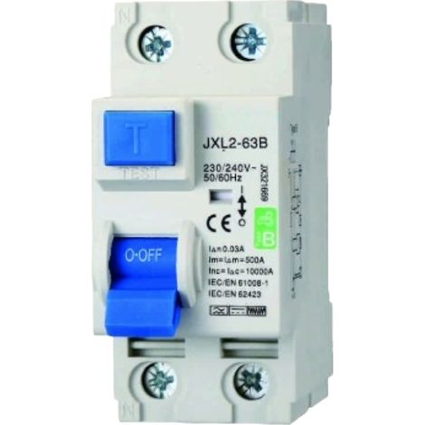 gloca Interruttore Differenziale Puro 2P 30mA CURVA B 6KA AC/DC 220V (25 Ampere) (1/4)