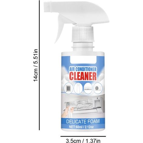1 flacon de nettoyant pour climatiseur domestique, sans démontage ni lavage, mousse nettoyante désodorisante et détartrante pour climatiseur, 60 ml (1/5)