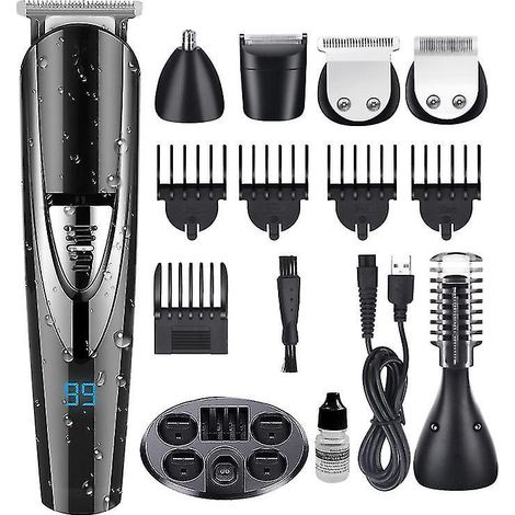 tondeuse Barbe Tondeuse Cheveux Tondeuse Nez-oreilles Electrique Homme Barbes Rasoir Impermeable Pour Couper Barbe (1/5)