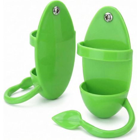2 x Cuttlefish Bone Holder with Perch, Bird Feeder for Millet/Fruit/Vegetables (1/5)