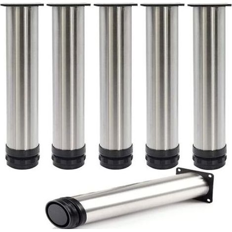 1 Pièce Pattes De Meuble Réglables, 18cm Pieds De Meubles en Acier Inoxydable pour Armoire Cuisine Canapés-Lits Armoire Unité Plan Travail Petit Déjeuner Bar Table Bureau - 5CM De Diamètre (1/5)