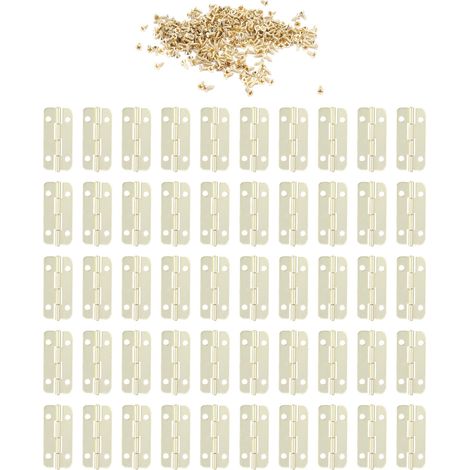 charnière-Paquet de 50 Charnières Rondes en Fer pour Portes, Boîtes et Cabinets (1/4)