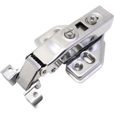 Charnière de porte vitrée à recouvrement total noire pour armoire à cadre en aluminium, grand angle d'ouverture, construction durable en acier inoxydable (1/5)