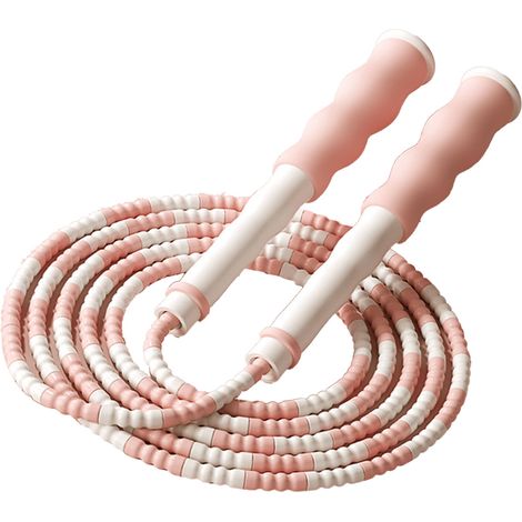 Corde à sauter réglable 2,8 m pour enfants, style bambou, rose, fitness et sport, corde en bambou ajustable pour étudiants (1/5)