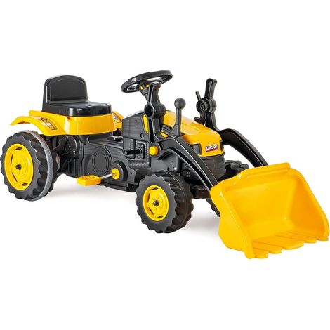 Trattore Ruspa a Pedali per Bambini 125x51x51 cm Giallo