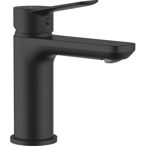 Grifo de Lavabo Modelo RHIO Fabricado en Latón Monomando Acabado en Negro (1/2)