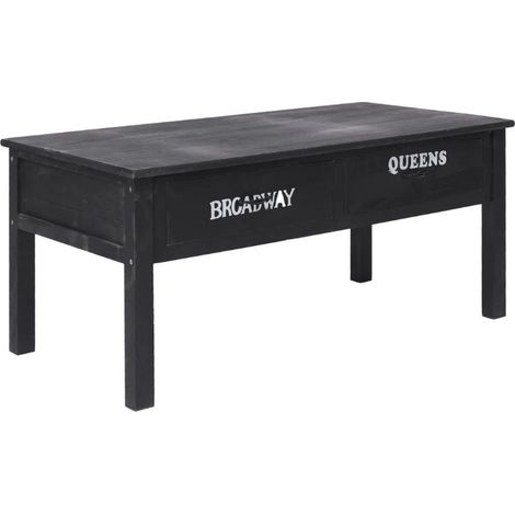 Furniture Limited - Table basse Noir 100x50x45 cm Bois (1/5)
