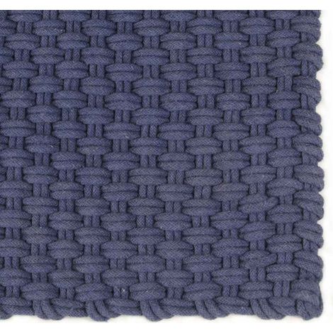 vidaXL Alfombra rectangular algodón azul marino 160x230 cm (1/2)