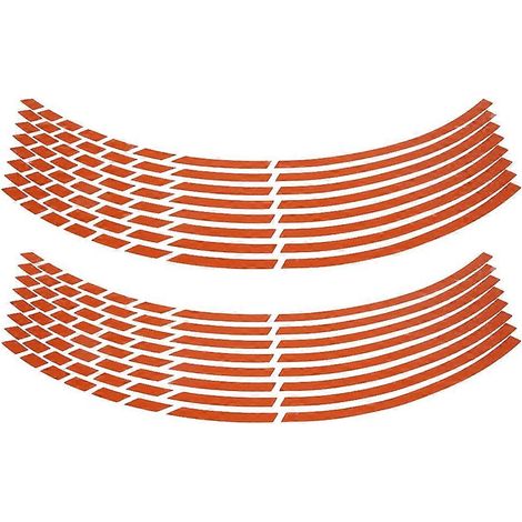 16 adesivi riflettenti per cerchi di moto e biciclette da 16-18 pollici, accessorio decorativo (rosso) (1/3)