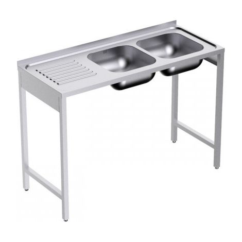 Plonge avec Bâti en inox Profondeur 500 Egouttoir Gauche - Distform