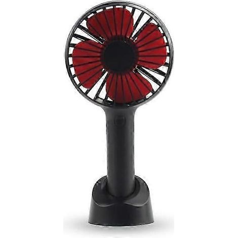 Mini-tragbarer, wiederaufladbarer Ventilator, ideal für Zuhause, Büro, Reisen und Pendeln (schwarz). (1/5)