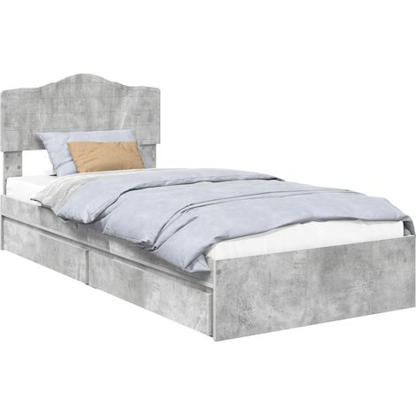 Maison Exclusive - Aufbewahrungsbett Beton Grau 90 x 190 cm Holzw