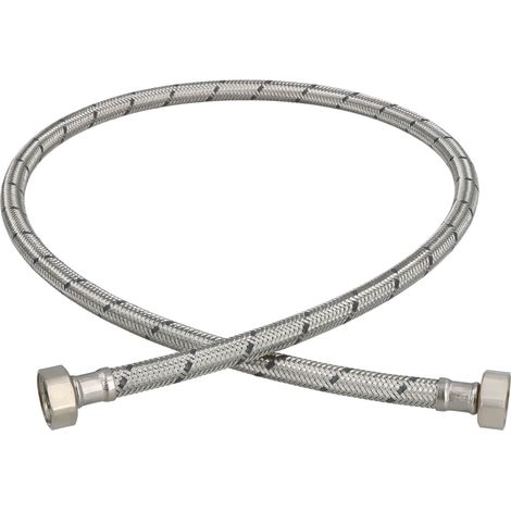 KOTARBAU® Flexible Robinet 1/2"x1/2" - Tuyau Robinet 100cm - Acier Inoxydable - Rallonge Robinet Cuisine Flexible - Tuyau Robinet Cuisine Flexible - Tuyau Flexible Plomberie - Argent (1/4)
