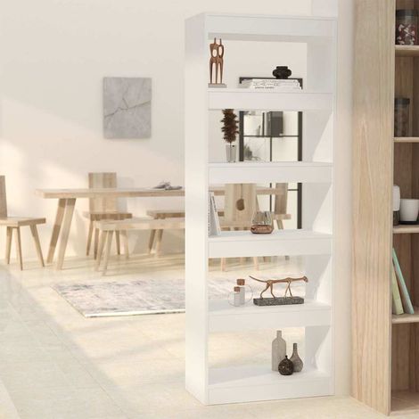 vidaXL Estantería/divisor madera de ingeniería blanco 60x30x166 cm (1/5)